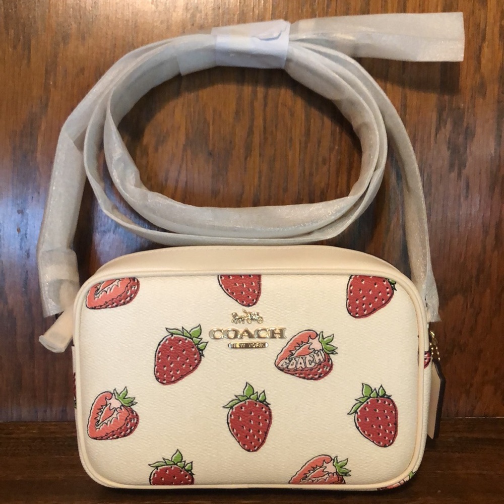 NWT-Coach-SET-Strawberry🍓-Mini Jamie Camera Bag, Skinny ID Case & Bag Charm-$401 - Picture 2 of 16